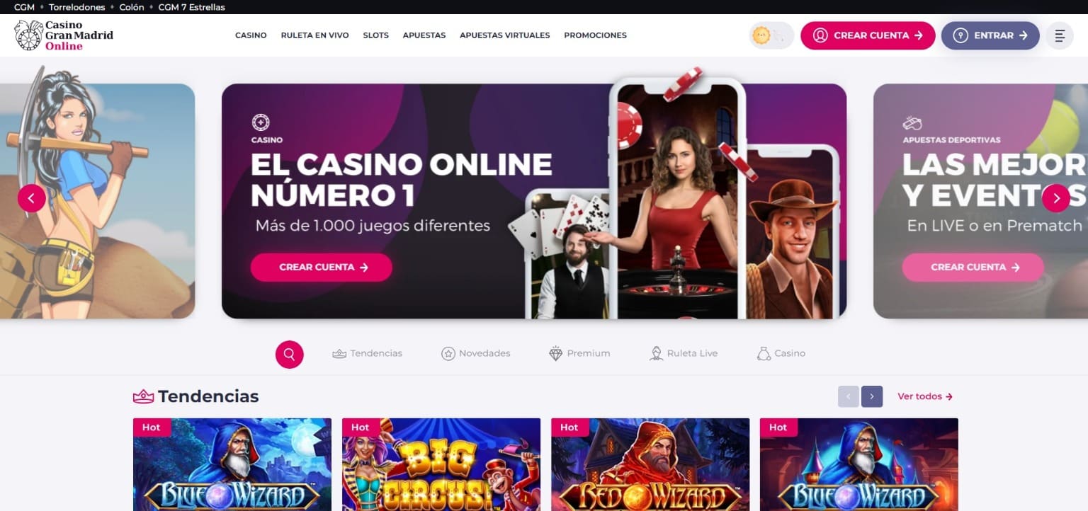 Sitio web oficial de la Casino Gran Madrid