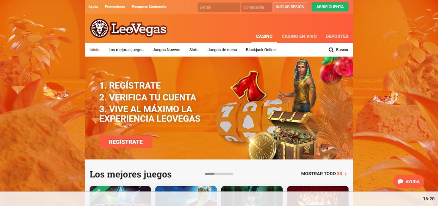 Sitio web oficial de la Leovegas Casino