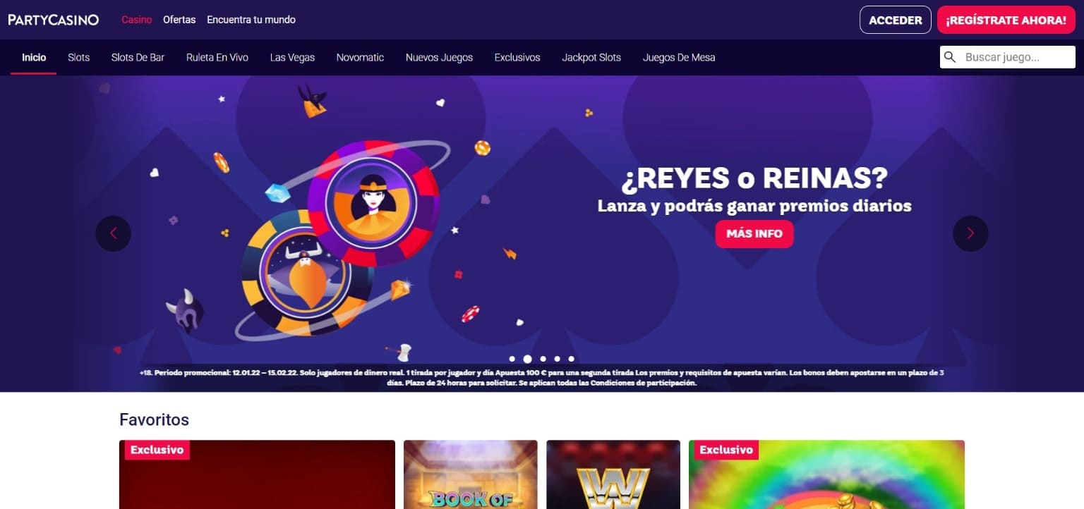 Sitio web oficial de la Party Casino