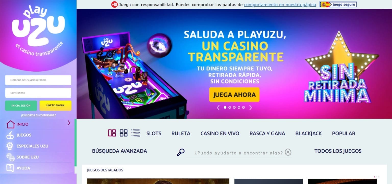Sitio web oficial de la Playuzu Casino