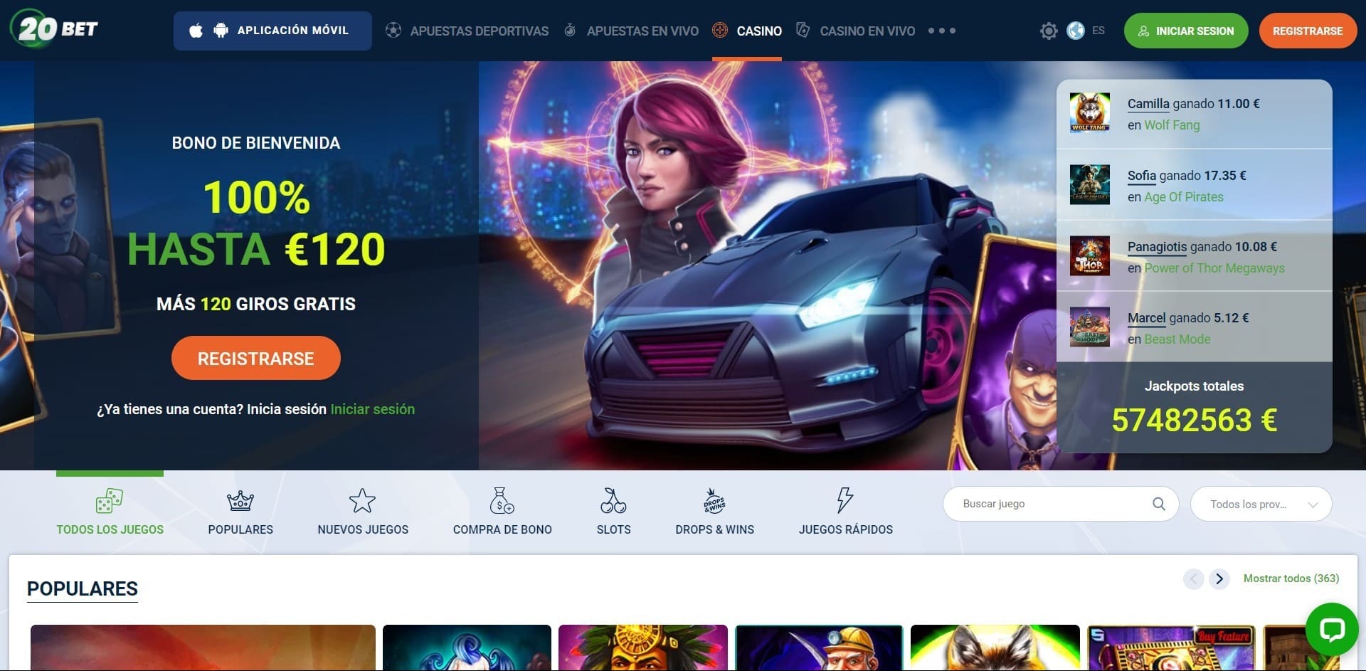 Sitio web oficial de la 20bet Casino