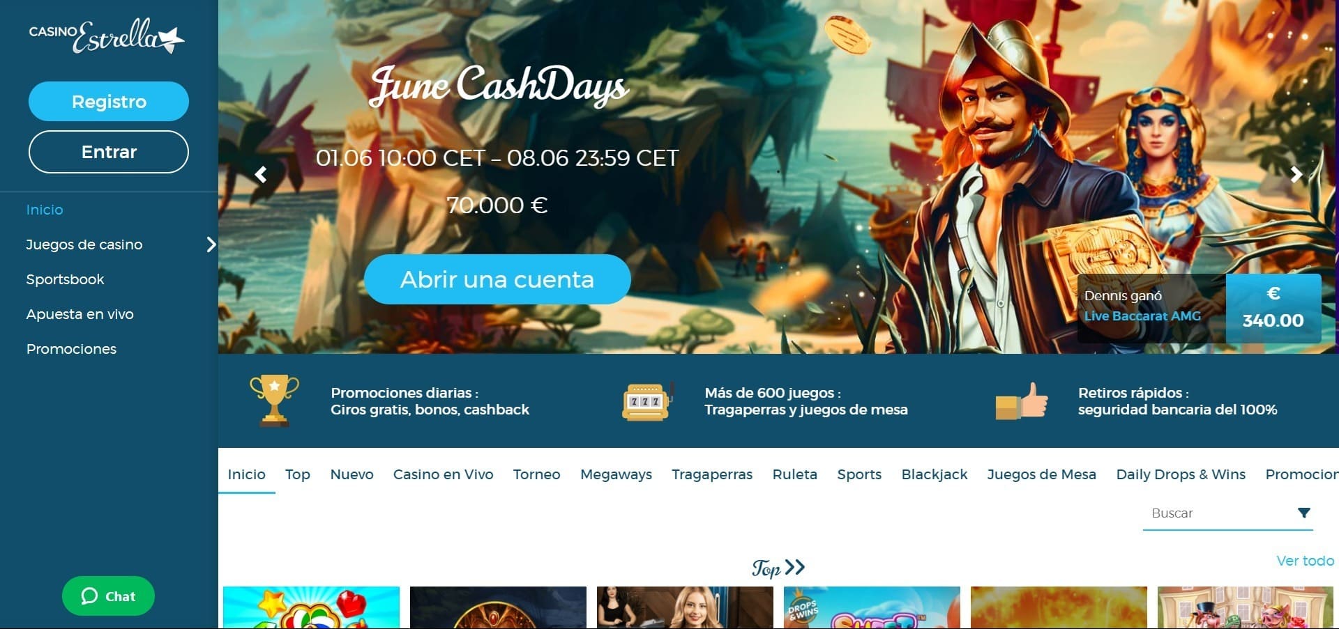 Sitio web oficial de la Estrella Casino