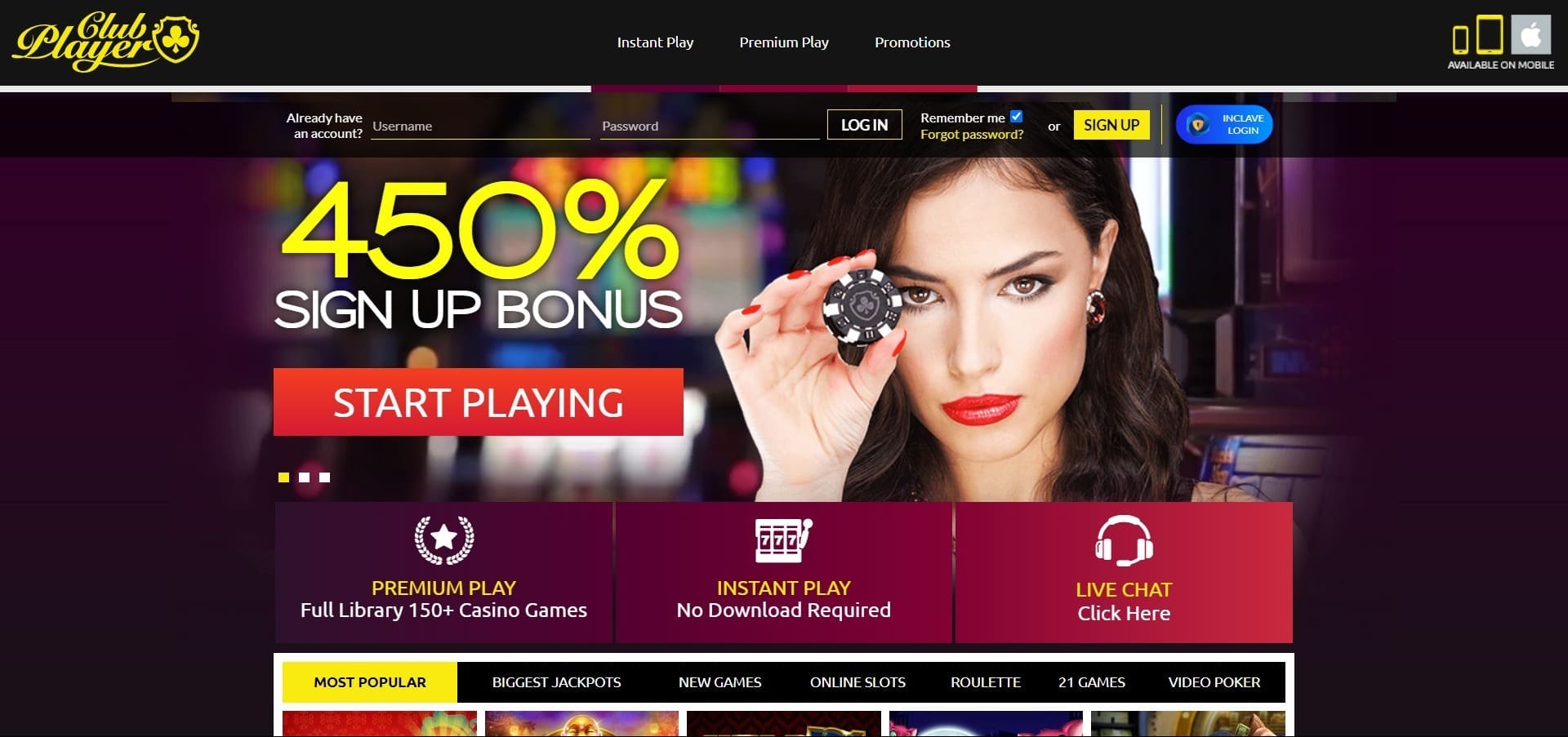 Sitio web oficial de la Club player Casino