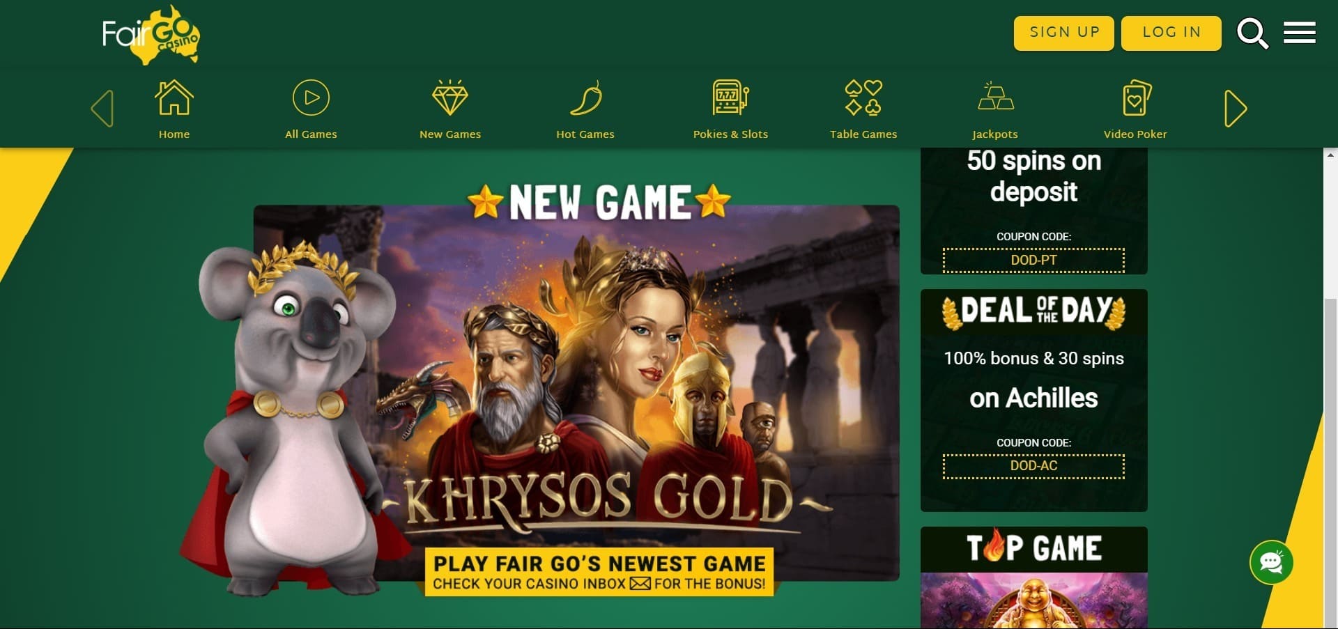 Sitio web oficial de la Fair Go Casino
