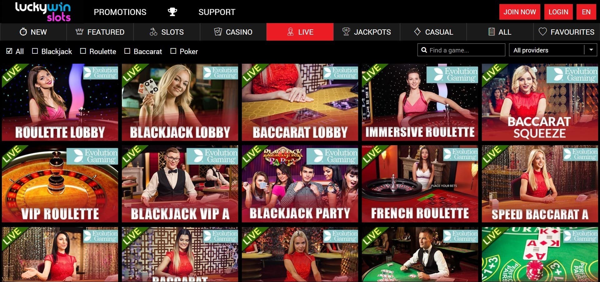 Lucky Win Slots Casino en vivo