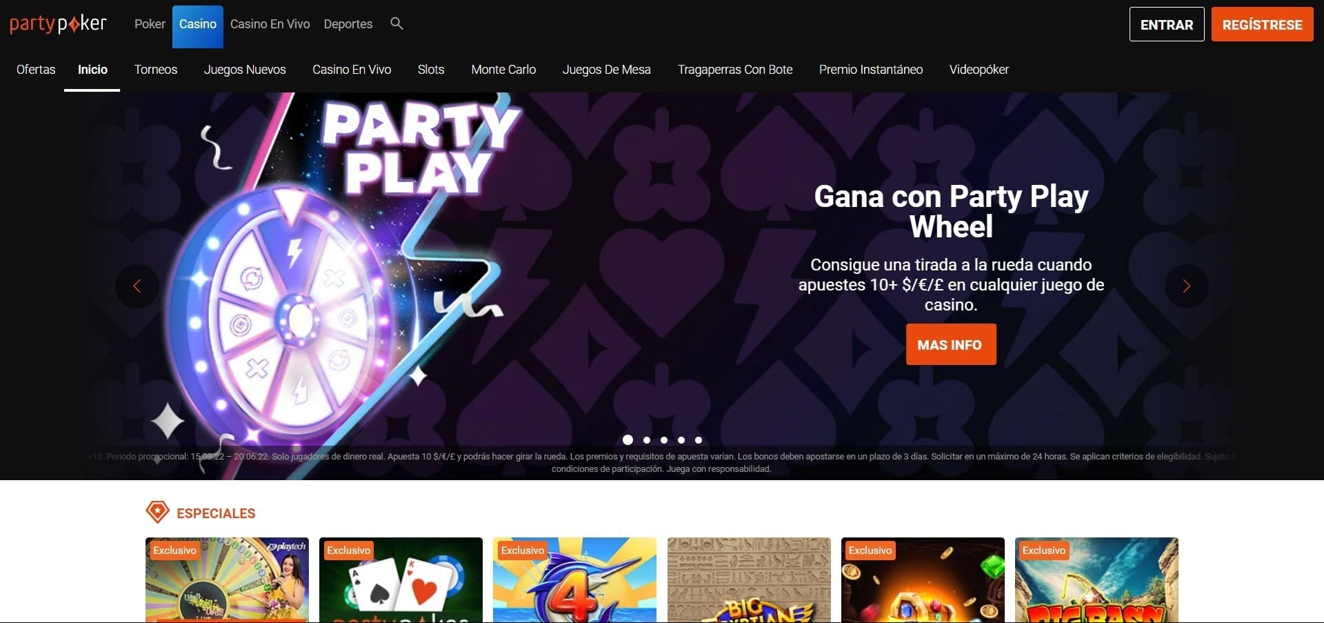 Sitio web oficial de la Partypoker Casino